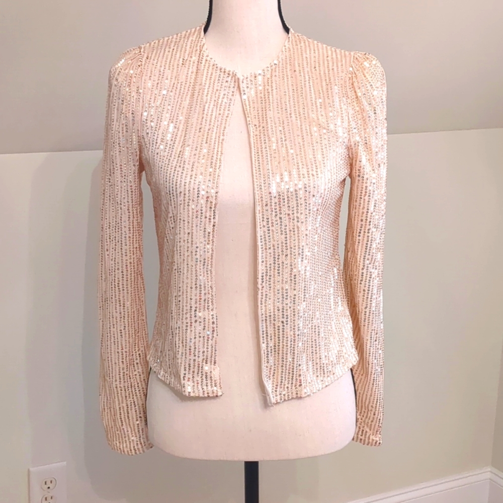 Gold Sequence Open Jacket; Size XS